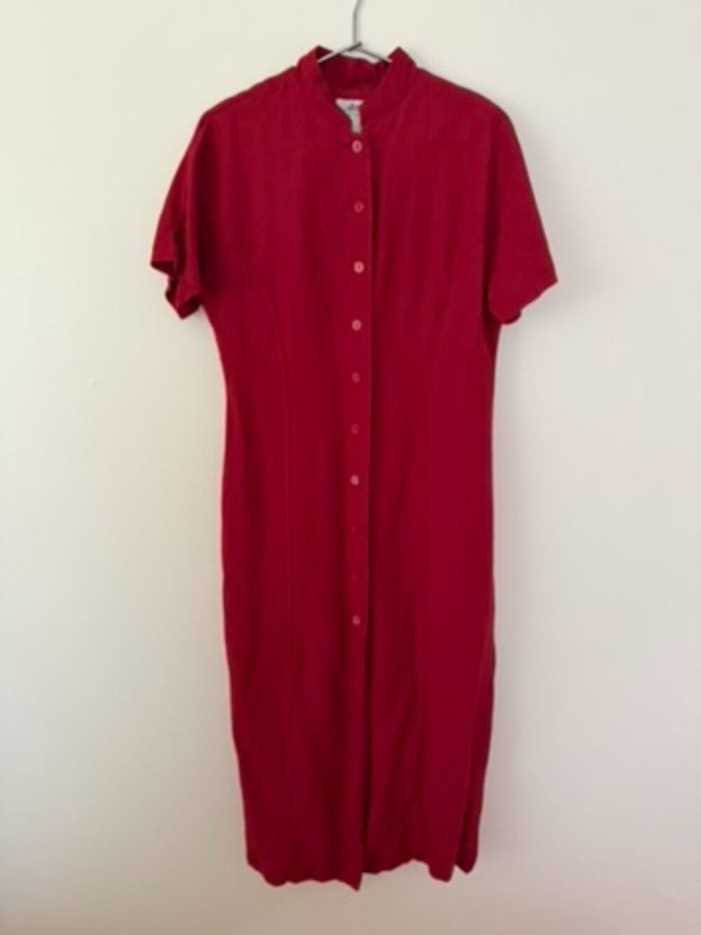 Appraisal Red Ramie Button Front Maxi Dress Size 14
